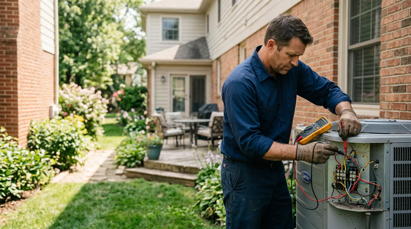 HVAC technician working near Wapiti, WY